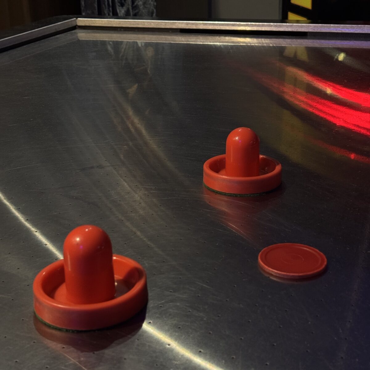 Air hockey at Ruka Bowling Air hockey table at Ruka Bowling