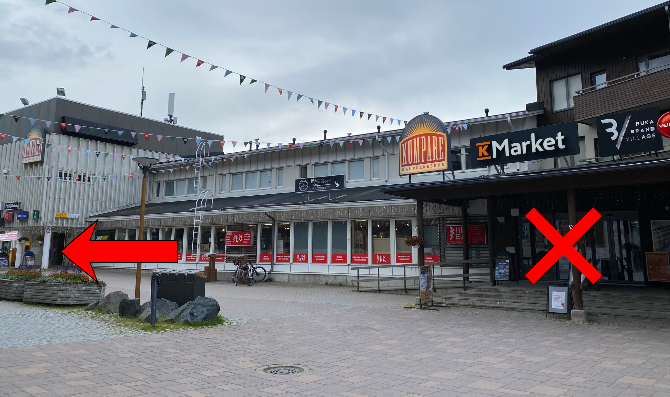 Directions to Ruka Bowling Alley | Kauppakeskus Kumpare entrance